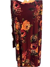 A. Gain USA donna boutique rosa bordeaux crema floreale più tunica troppo taglia 3X