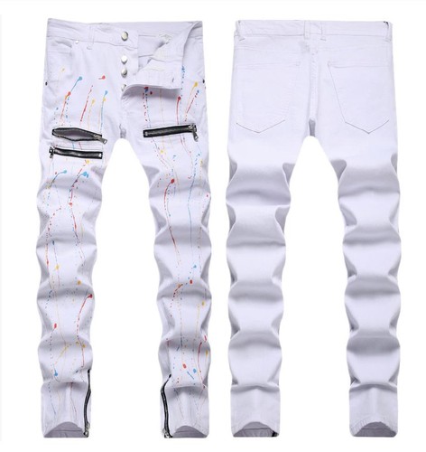 Jeans uomo bianco cotone - , denim