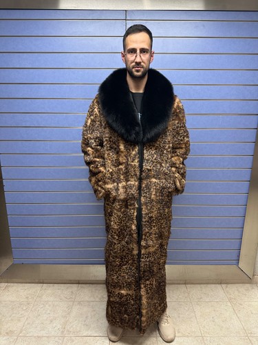 Cappotto uomo pelliccia stampa