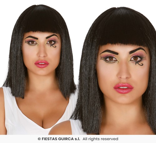 Parrucca nera liscia cleopatra - parrucca,