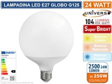 UNIVERSO G125-24W LAMPADINA LED E27 24W GLOBO G125 2500 LUMEN 3000K 4000K 6500K