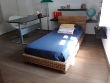 letto singolo in midollino naturale design Gervasoni 