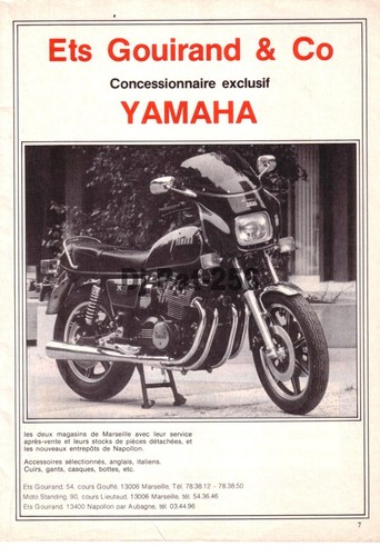 Publicité moto yamaha xs - publicité, :