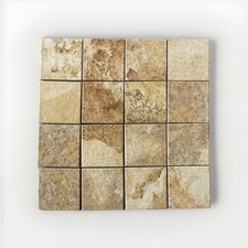 PREZZO AL MQPIASTRELLE 10x10CM IN GRES PORCELLANATO EFFETTO PIETRA FOSSILE BEIGE
