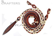 Corda ranch multicolore nodi pelle grezza cavallo tack spettacolo romello romano redini