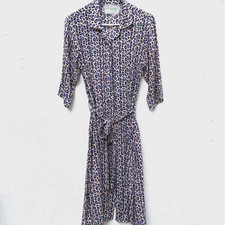 Monisqui Breezy Camicia Abito Donna Medio Rosa Grigio Leopardato Bottoni Estivo