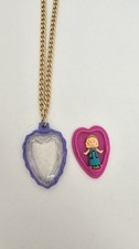 Raro ciondolo cristallo cuore di Polly Bluebird Polly Pocket (medaglione sogno rosa) ottime condizioni