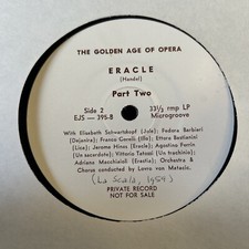 ERACLE EJS 395 THE GOLDEN AGE OF OPERA PRIVATE RARE VTG #65