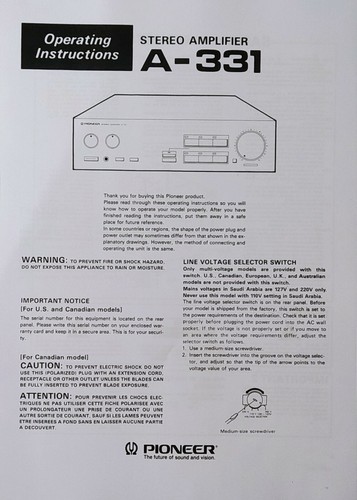Pioneer 331 amplificatore - a-331,