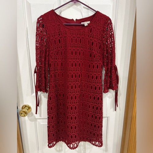 Elegante abito rosso - , pizzo