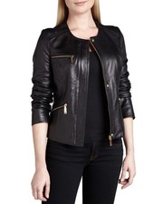 Giacca da donna nera per moto