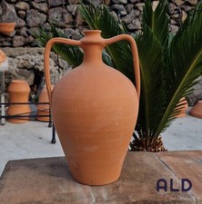Anfora in terracotta rossa grezza Bummulu siciliano vaso porta fiori con manici