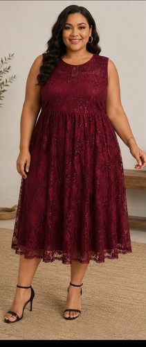 Abito midi bloomchic bordeaux - bloomchic,