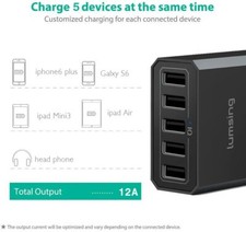 Lumsing USB Caricatore 40 W 5 Porte Controllo Intelligente 5V 8A SAMSUNG Apple