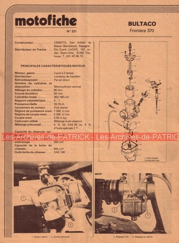 Bultaco frontera 370 fiche - bultaco,