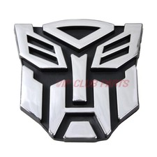 3D Transformers Argento Emblema Distintivo Adesivo Decalcomania