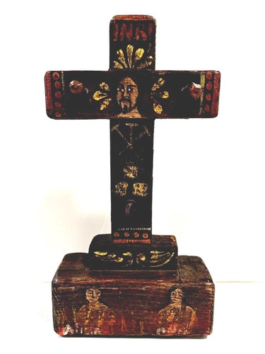 Antica croce legno dipinta - antica,