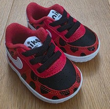 Nike culla Force 1 bambina SE (CB) ~ rosso, bianco e nero universitario ~ taglia 2C