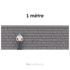 HO Lot 1m Mur en Pierres, 1/87