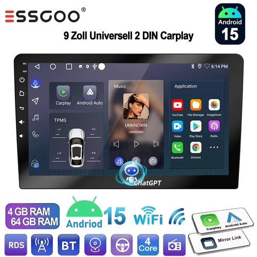 Autoradio 64g android 15 - autoradio, 9"