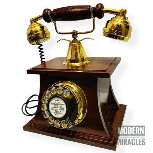 Telefono vintage legno - vintage, in
