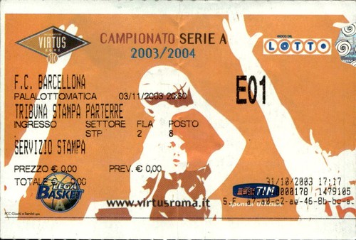 Biglietto virtus roma basket - biglietto,