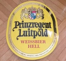 INSEGNA/CARTELLO/TARGA IN METALLO BIRRA-PRINZREGENT LUITPOLD-BEER BIER-VINTAGE