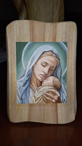 Madonna con bambino dipinto - con,