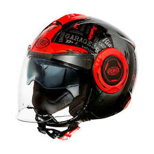 PREMIER COOL RD 92 CASCO HELMET JET DOPPIA VISIERA  MOTO SCOOTER NERO ROSSO
