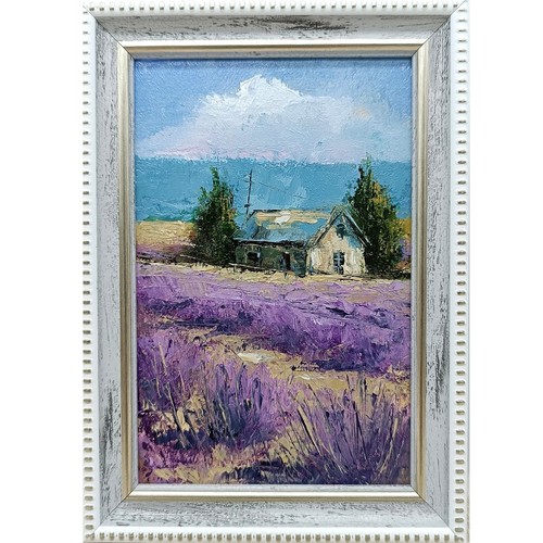 Campo lavanda dipinto olio - di,