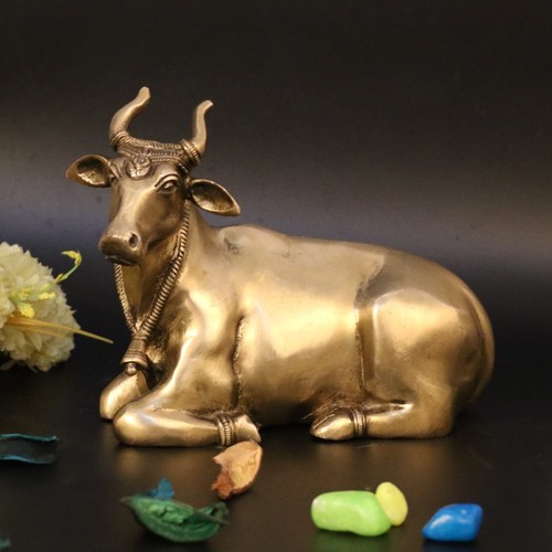 Statua ottone nandi toro - in,