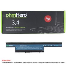 Batteria Ohmhero™ NERA 6800 mAh REALI per Acer TravelMate 6595G