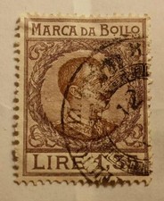 MARCA DA BOLLO-REGNO D'ITALIA-VITTORIO EMANUELE III-1,35 LIRE-1906 RARO