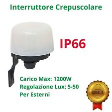 Interruttore Crepuscolare da Esterno 220v Sensore per Lampade Led Regolabile