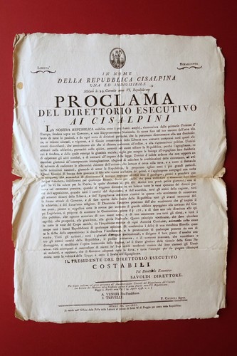 Grida cisalpina proclama del - grida,