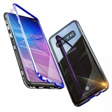 COVER Per Samsung S10 S10E S10+ in Alluminio MAGNETICA con RETRO VETRO TEMPERATO