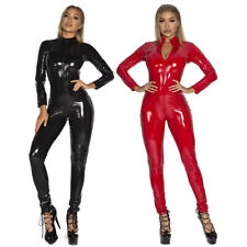 Tuta catsuit da donna lucida spandex wetlook lycra look lattice look 3 vie cerniera