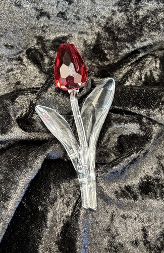 Swarovski crystal red tulip - crystal,