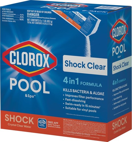Clorox pool shock - shock, clear