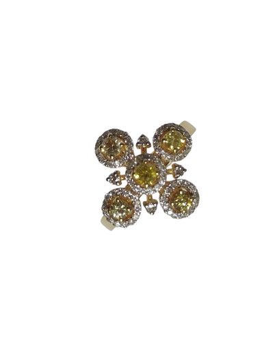 14k oro giallo floreale - giallo, anello