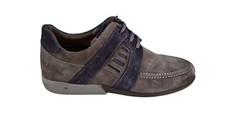 Glamour Scarpa c/lacci in pelle scamosciata, uomo- Art. 124-GRI/BLU (Grigio/Blu)