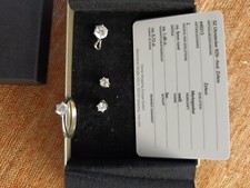 NUOVI orecchini e pendenti e anello misura 19 argento 925 zirconi Madagascar