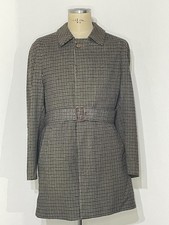 HERNO Cappotto Coat Raglan Double Face Pied de Poule Cintura in Vita 