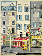 Orfeo TAMBURI "Parigi, il caffè d'angolo",  1982  litografia originale firmata