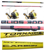 Combo 2 Canne 3Mt + 2 Mulinelli Filo Bolognese Trota Lago Pesca Galleggiante