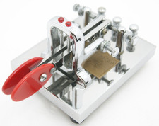 VIBROPLEX Deluxe Cromo Ham Radio Iambic Dritto Doppio Tasto Ottime Condizioni