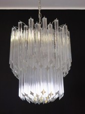 Murano big chandelier - Venini style – 107 traparent prism quadriedri - Elena Mo