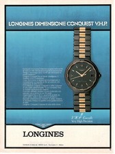 LONGINES CONQUEST V.H.P. QUARTZ OROLOGIO Pubblicità 1 pagina 1985 originale