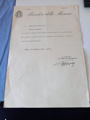 Diploma militare regia marina - diploma,