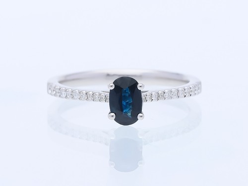 Anello brillanti zaffiro non